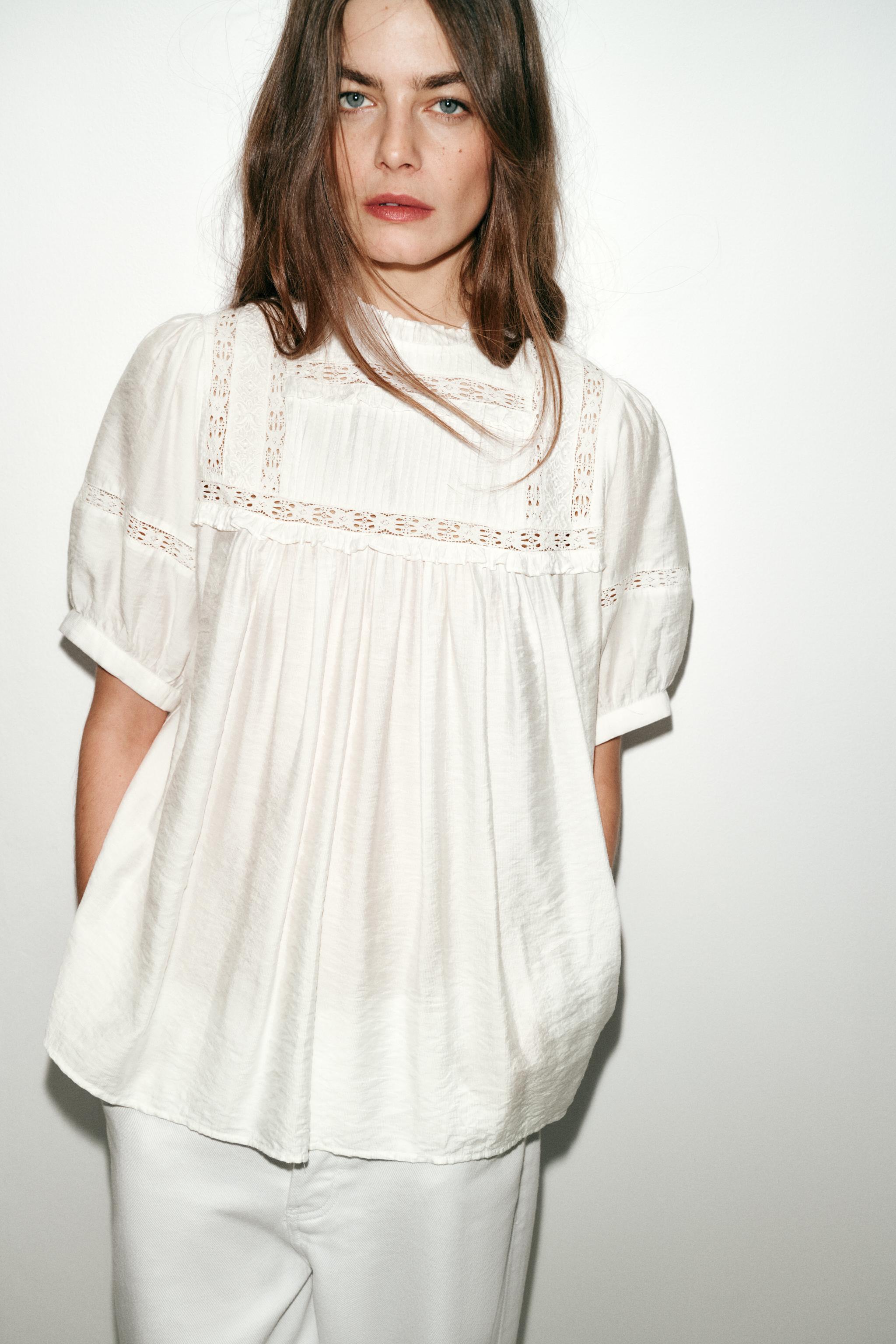 ROMANTIC PUFF SLEEVE BLOUSE - White | ZARA United States