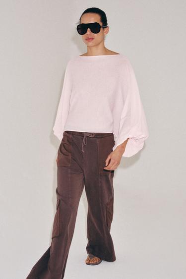 PULL À MANCHES AMPLES - Rose pâle de Zara - Image 6