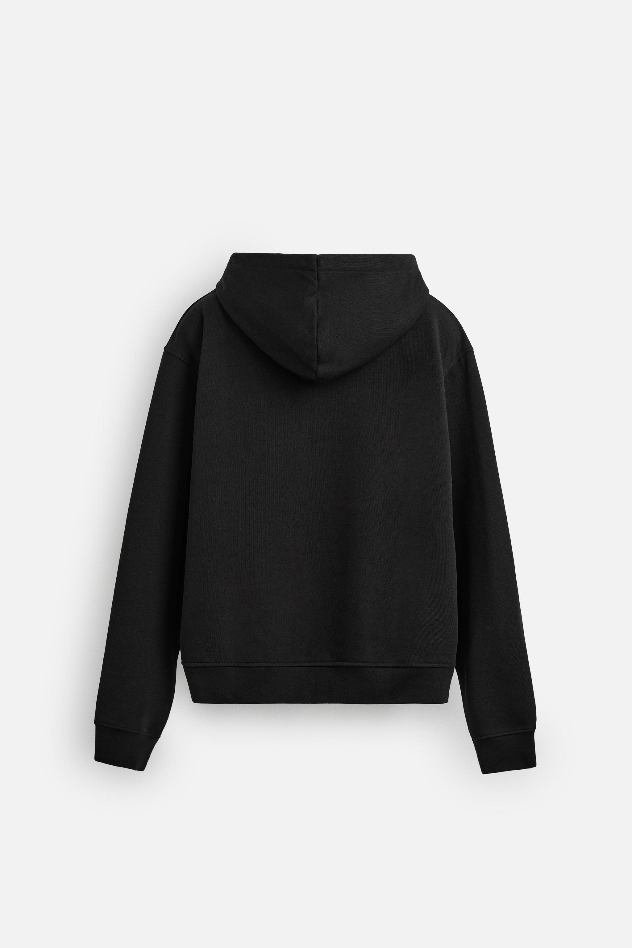 ★ZARA★ HOODIE HOODIE SWEATSHIRT - Black | ZARA United States