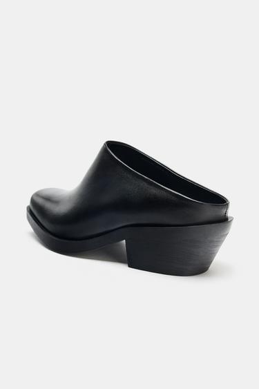 SABOTS BIKER EN CUIR - Noir de Zara - Image 6