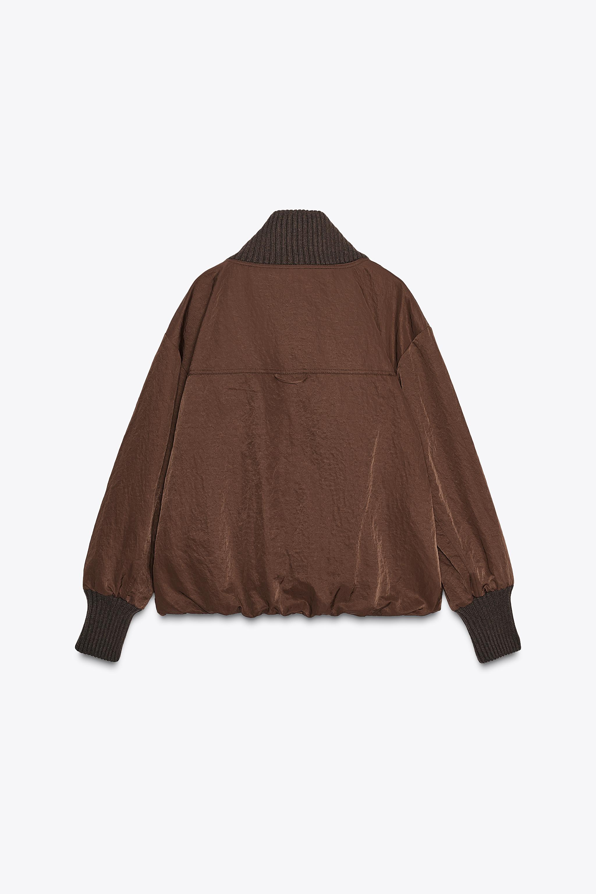 JAQUETA RIB ZW COLLECTION - Chocolate | ZARA Brasil