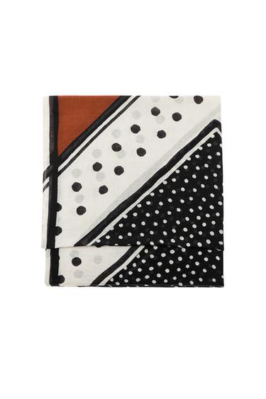PAÑUELO ALGODÓN ESTAMPADO - Marrón de Zara - Imagen 0
