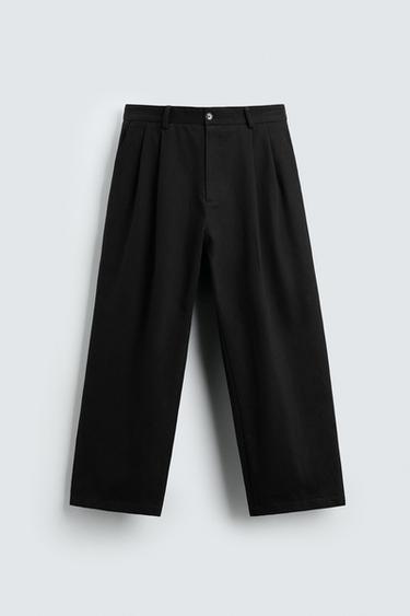 PANTALÓN PLIEGUES - Negro de Zara