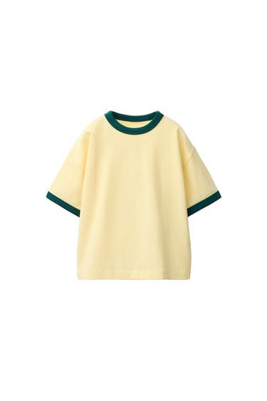 コントラストパイピングTシャツイエローZaraのコントラストパイピングTシャツ - イエロー 