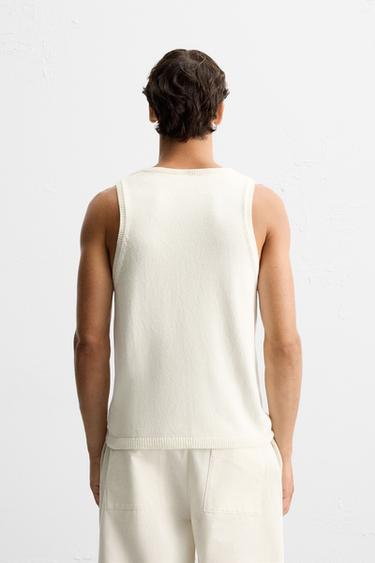 TEXTURED KNIT TANK TOP - Ecru by Zara - Image 2
