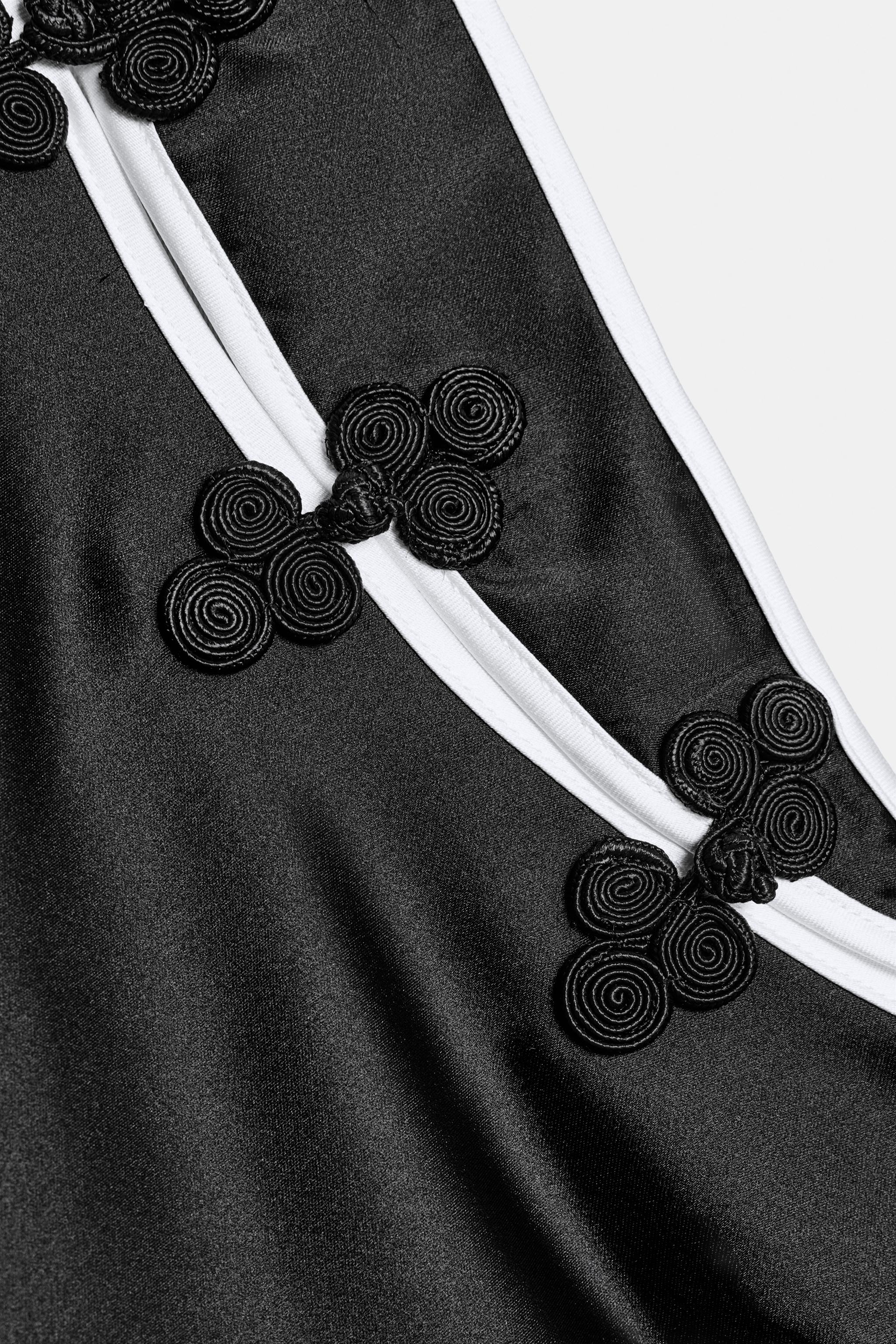 SATIN HALTER TOP WITH FROG FASTENINGS