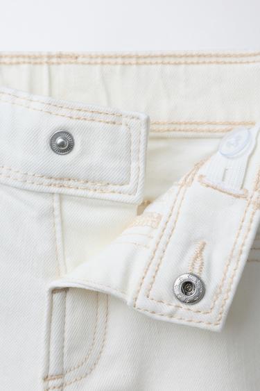 JUPE-CULOTTE EN JEAN - Blanc cassé de Zara - Image 2