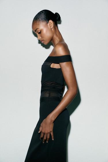 CONTRAST STRETCH DRESS - Black by Zara - Image 4