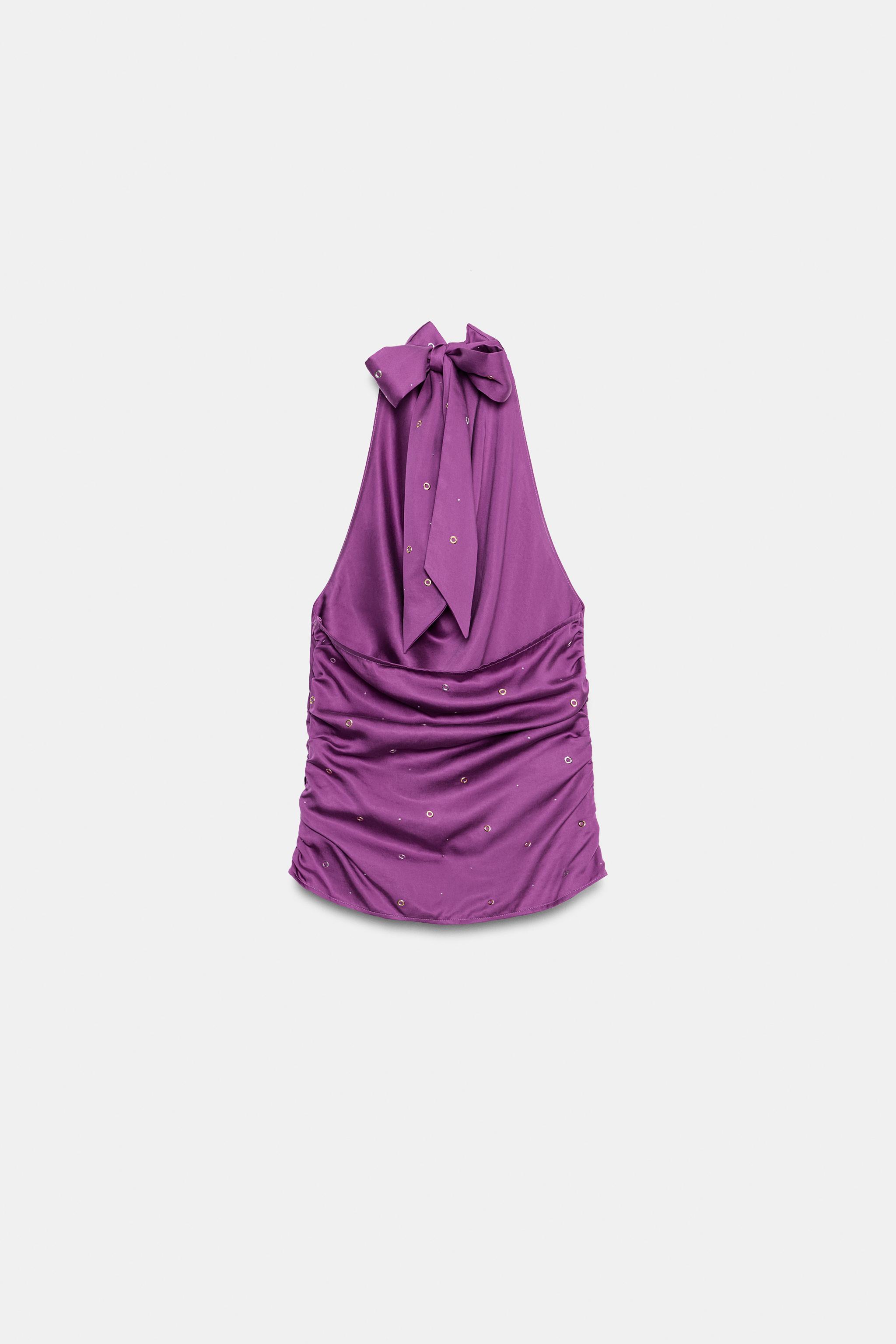 Zara KUŞGÖZLÜ VE IŞILTI DETAYLI HALTER TOP görsel 6