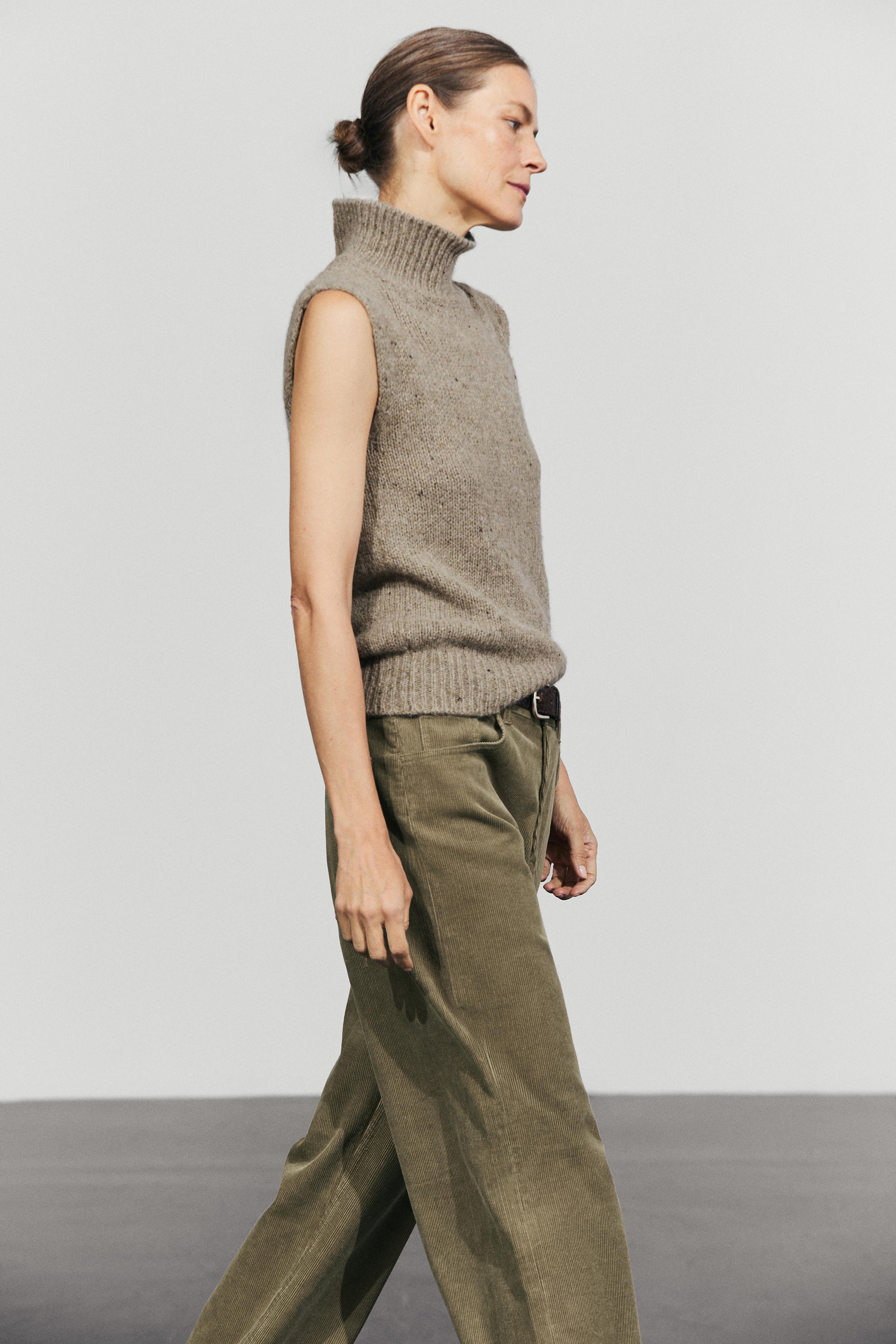 High neck knit vest