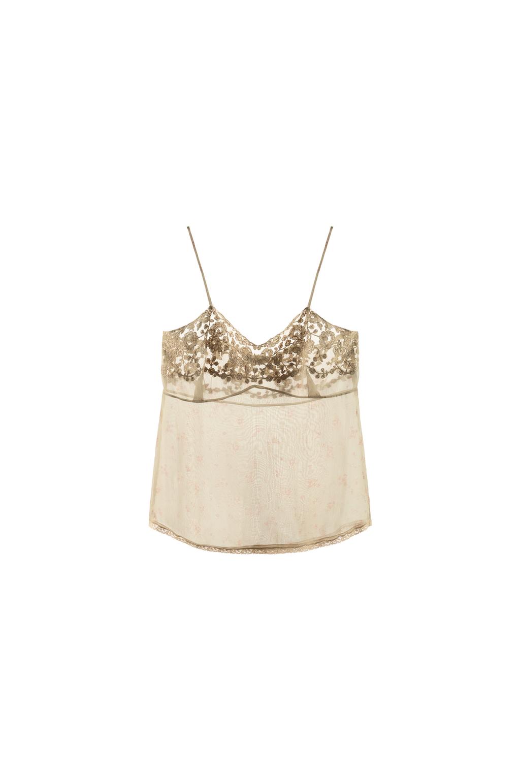 EMBROIDERED PRINTED ORGANZA TOP - image 3