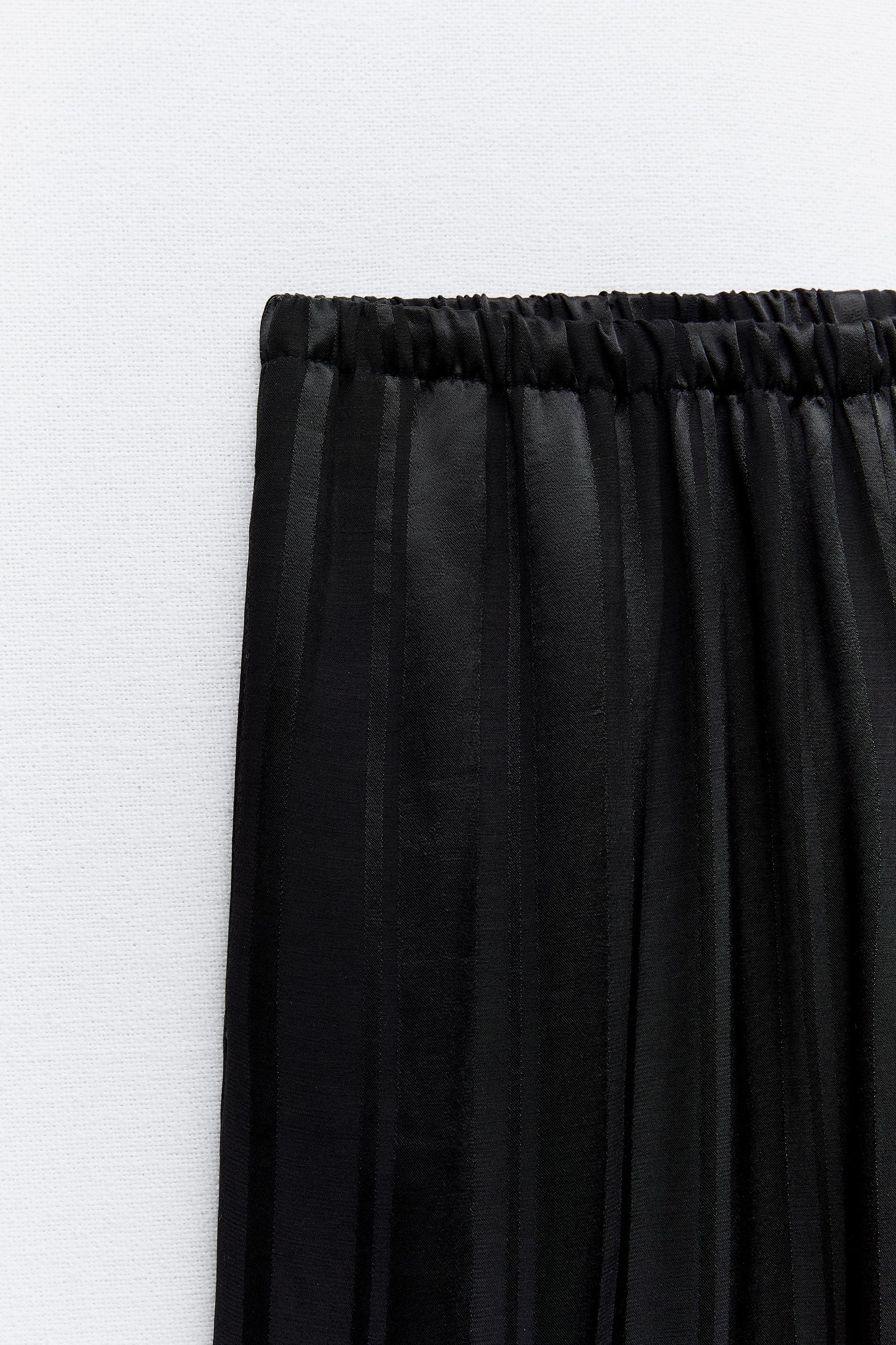 JACQUARD STRIPED PANTS - Black