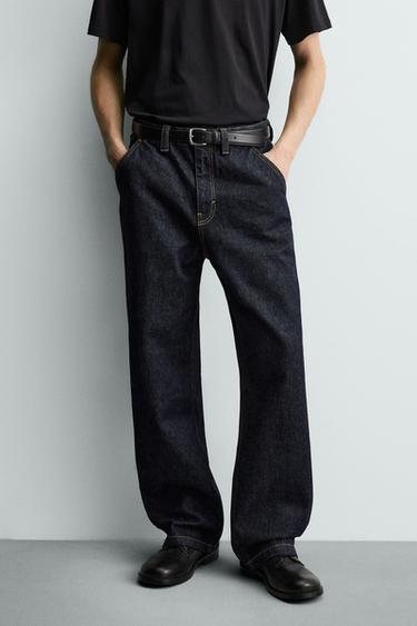 BAGGY FIT CHINO JEANS - Blue by Zara