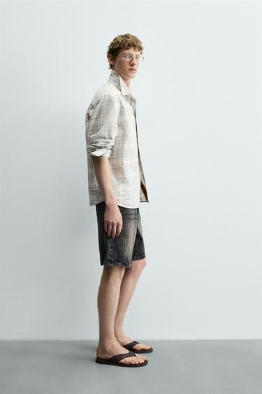 RELAXED FIT DENIM BERMUDA SHORTS - Dark grey by Zara - Image 3