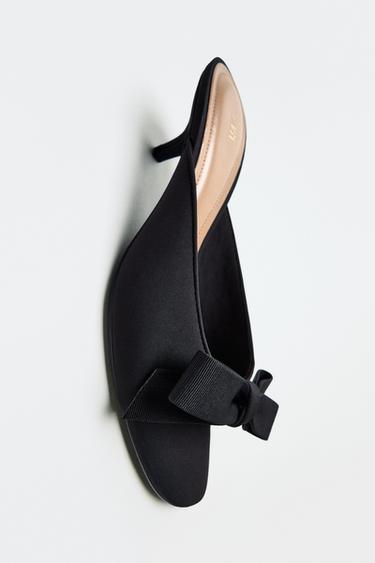 BOW HEELED SANDALS - Black by Zara