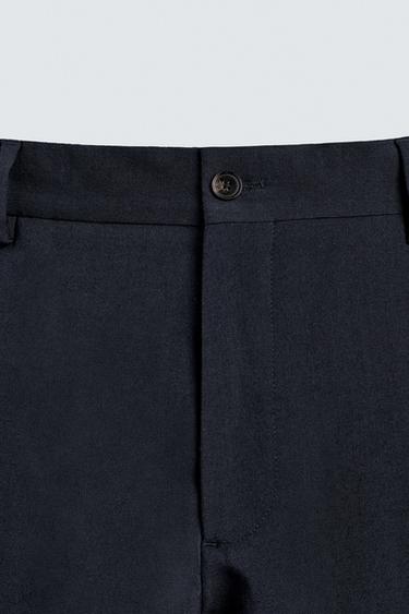 100% WOOL SUIT TROUSERS - Navy blue by Zara - Image 8