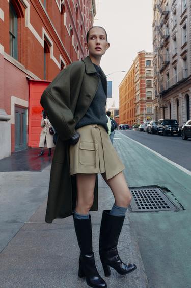 JUPE-PANTALON CARGO - Camel clair de Zara - Image 4