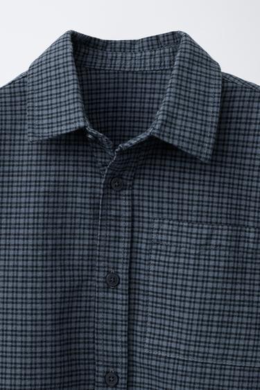 CHEMISE CHAUDE À CARREAUX - Bleu de Zara - Image 2