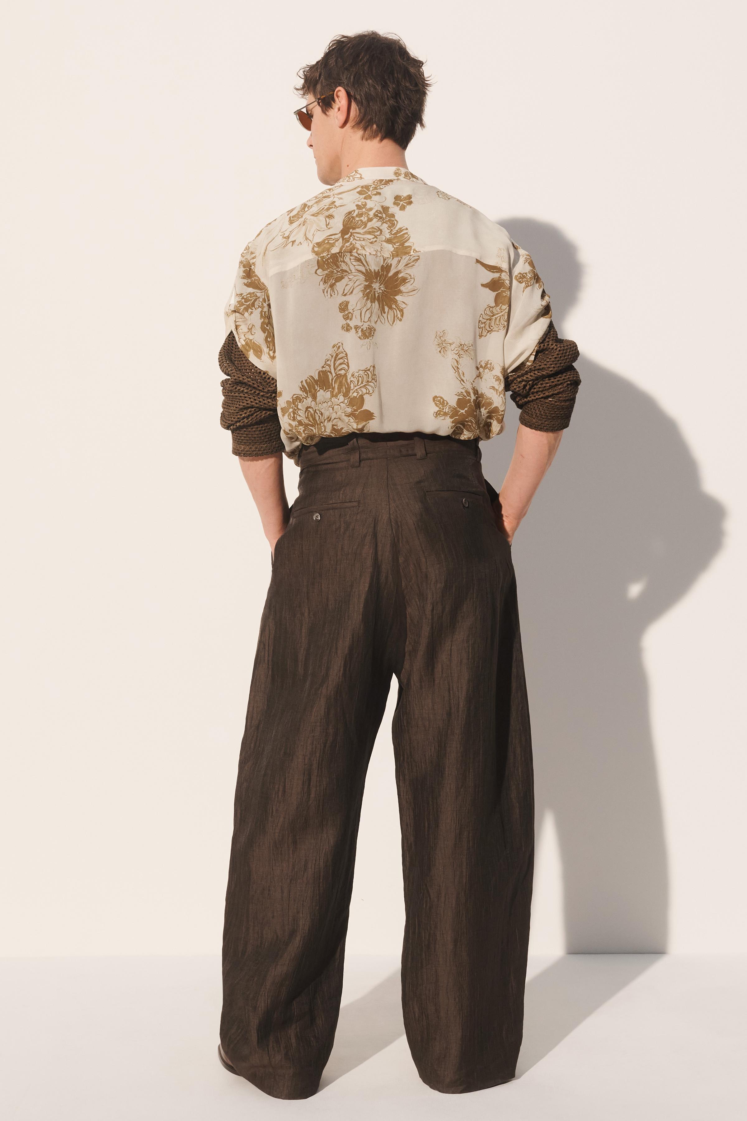 WIDE FIT BELTED PANTS