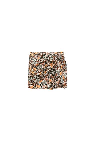 PRINTED SKIRT WITH KNOT