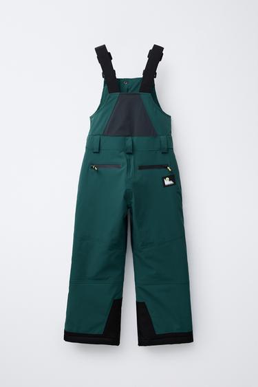 WATER-RESISTANT AND WINDPROOF LONG DUNGAREES RECCO® SYSTEM SKI COLLECTION - Green by Zara
