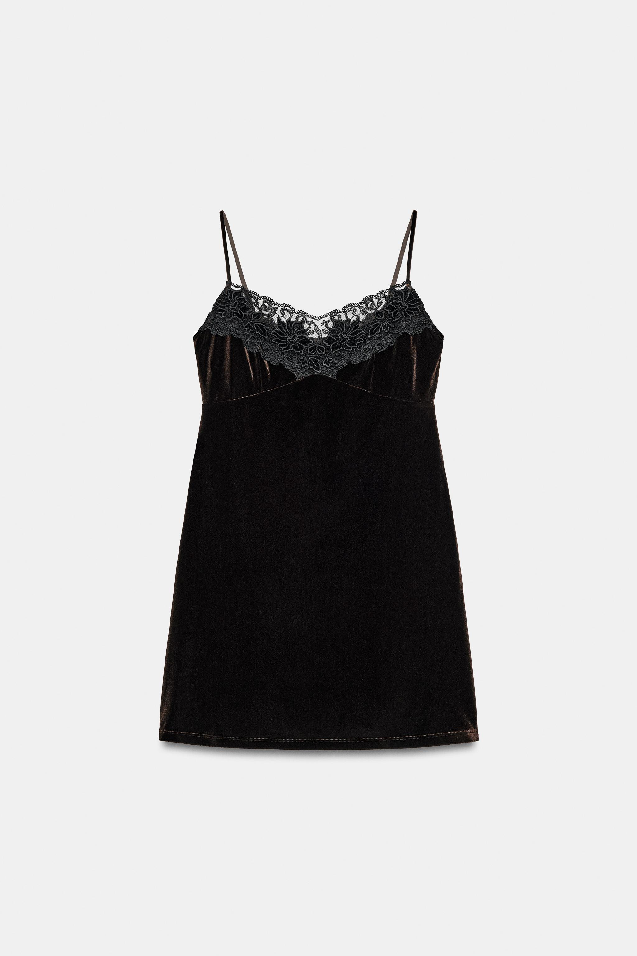 Velvet Lace Short Dress by Zara