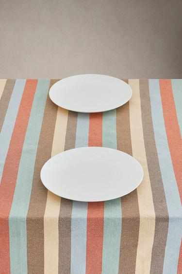 TABLECLOTH WITH COLOURED STRIPES - Blue by Zara