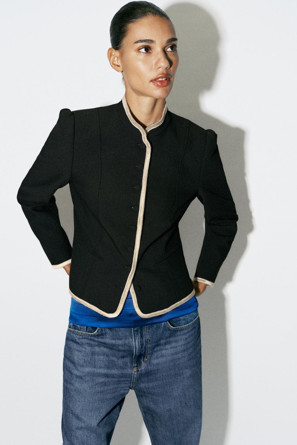BLAZER WITH CONTRAST TRIMS