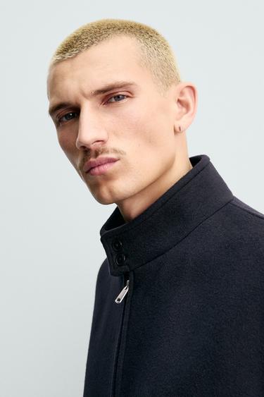 BLOUSON MÉLANGE LAINE MANTECO® ORIGINS - Bleu marine de Zara - Image 5