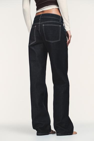 JEAN TRF WIDE LEG TAILLE BASSE - Bleu marine foncé de Zara - Image 5