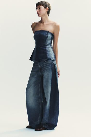 HIGH-WAIST OVERSIZE BALLOON JEANS - Navy blue by Zara - Image 2