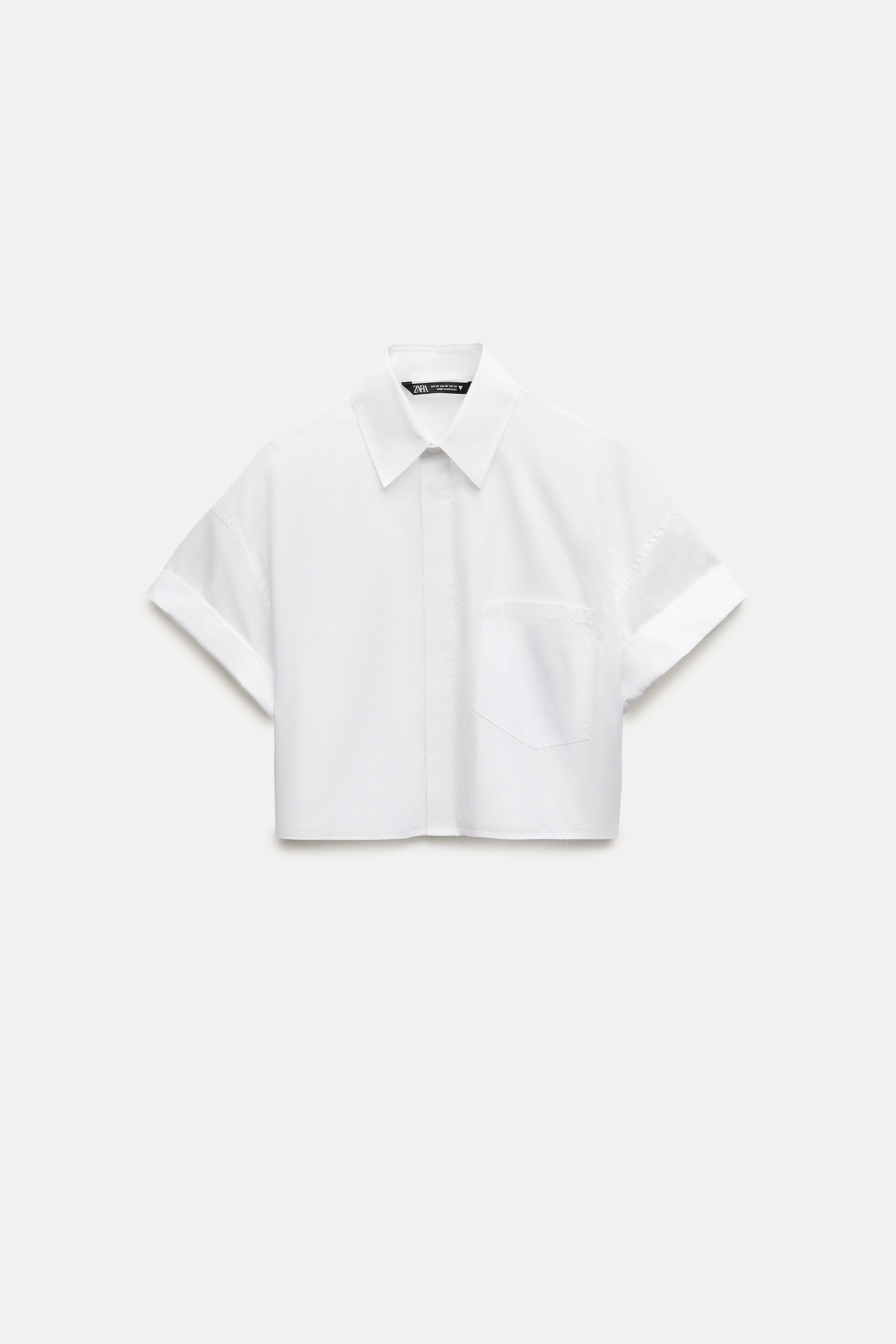 CROP POPLIN SHIRT - Blues | ZARA United States