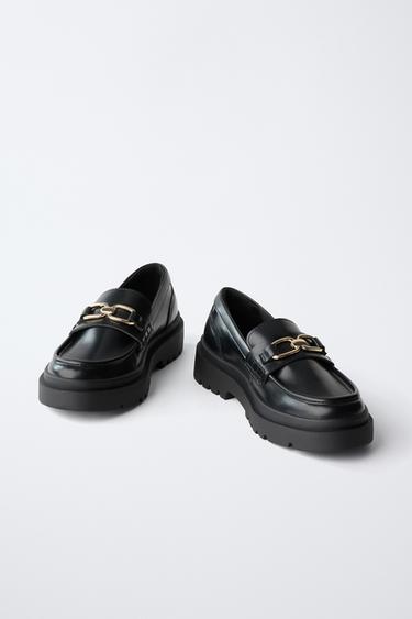 BUCKLE DETAIL LOAFERS - Black by Zara - Image 2