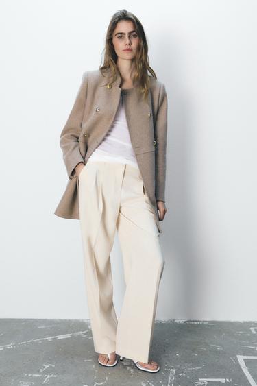 WOOL COAT WITH BUTTONS - Mink by Zara