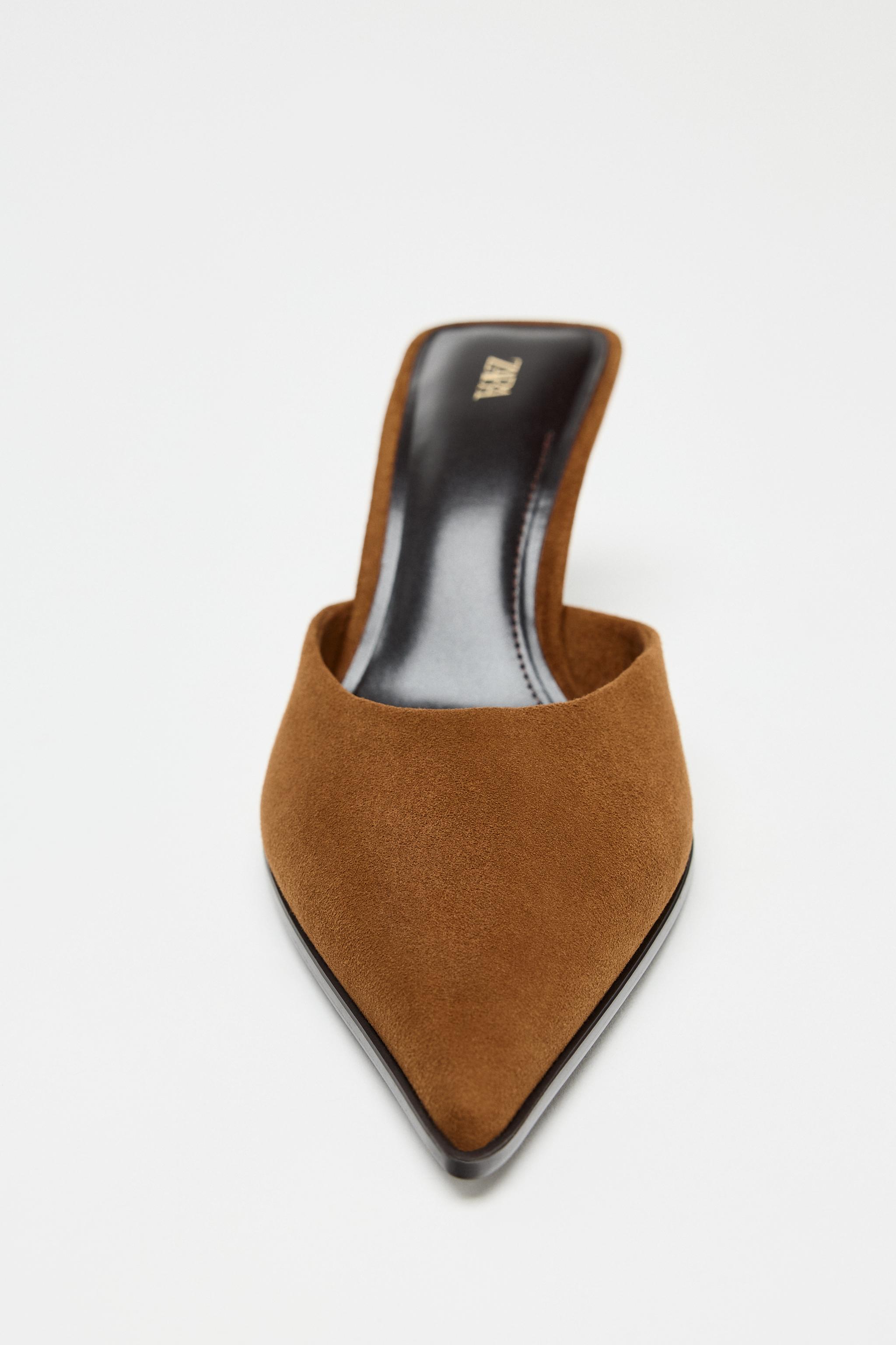 【ZARA】バックレススエードミュール 3533/510/709 バックレススエードミュール - ダークゴールデンブラウン | ZARA