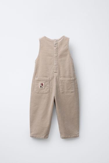 LONG CORDUROY DUNGAREES - Brown / Taupe by Zara - Image 1