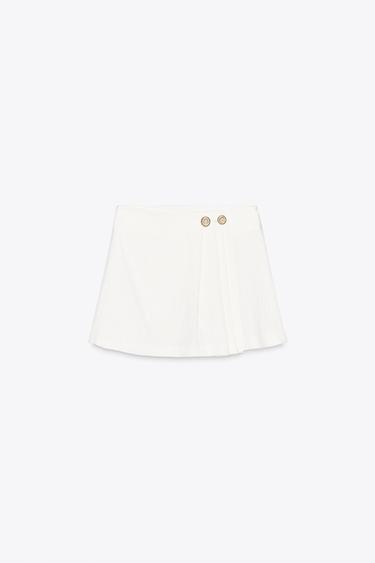 Zara CROSSOVER DARTED SKORT - Ecru