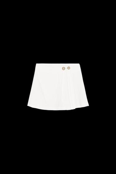 WRAP SKORT WITH DARTS - Ecru by Zara - Image 0