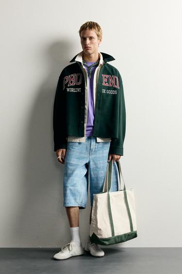 JORTS DENIM LAVADO ESTAMPADO - Azul claro de Zara - Imagen 0