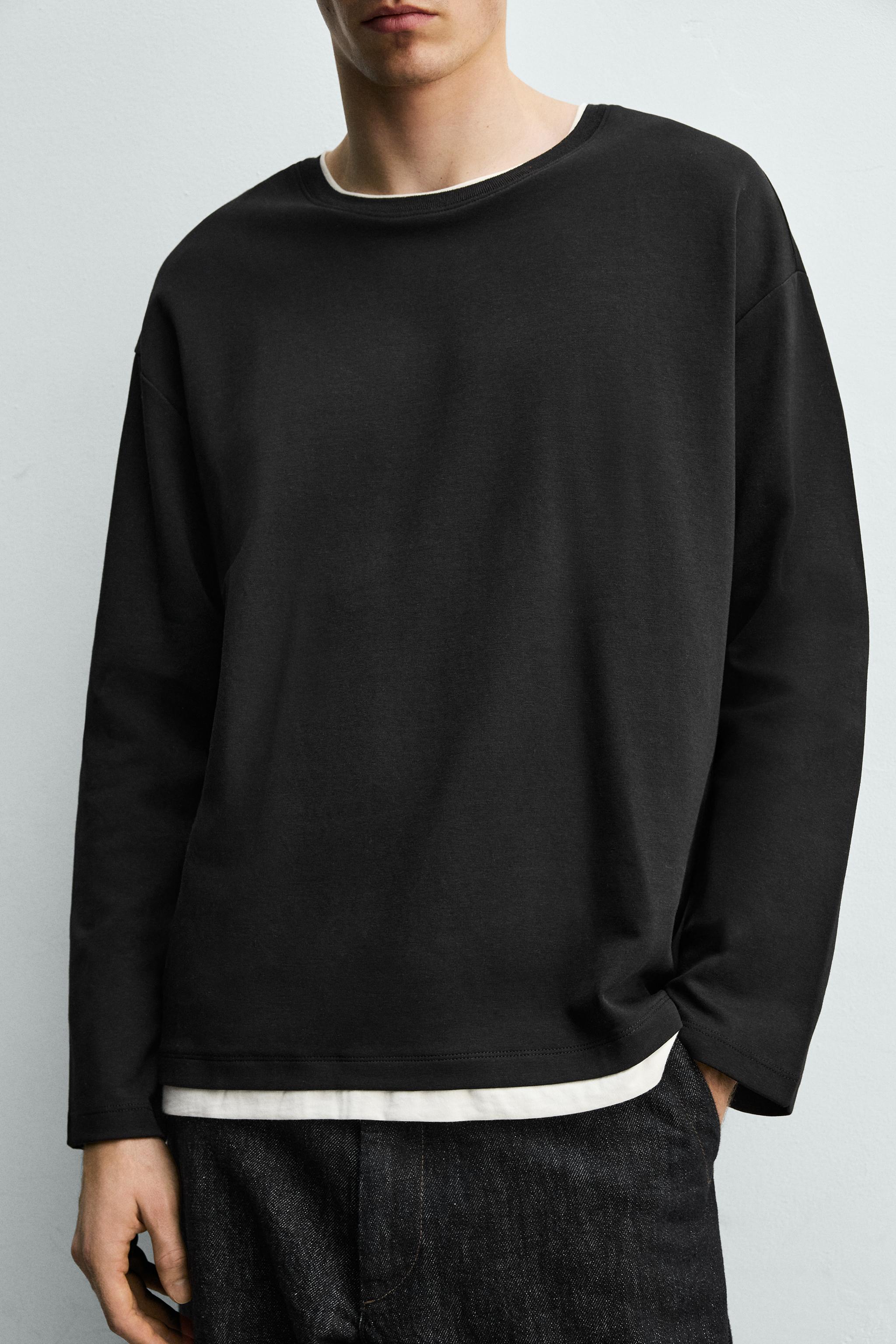 CONTRAST DOUBLE HEM T-SHIRT