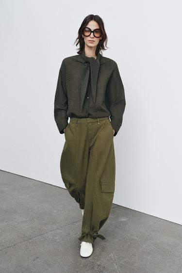 CAMISA XADREZ LENÇO ZW COLLECTION - Caqui da Zara