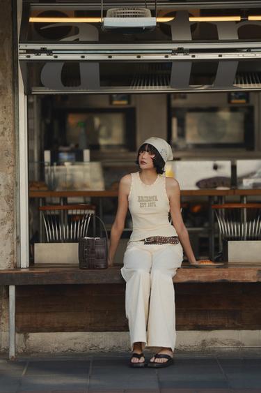 Zara 平底絆帶涼鞋 - 棕色