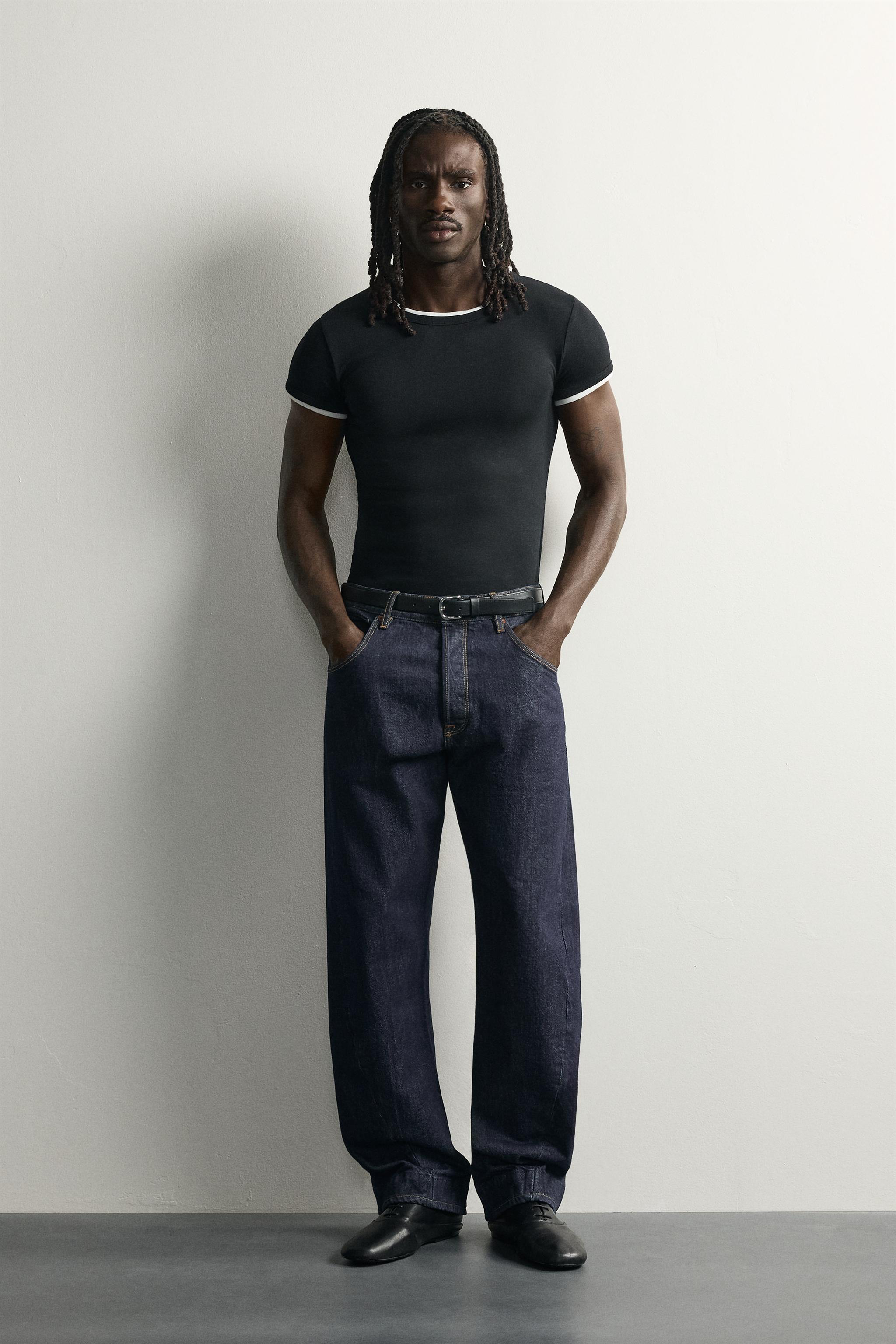 TWISTED-SEAM STRAIGHT-LEG JEANS - Indigo | ZARA Singapore
