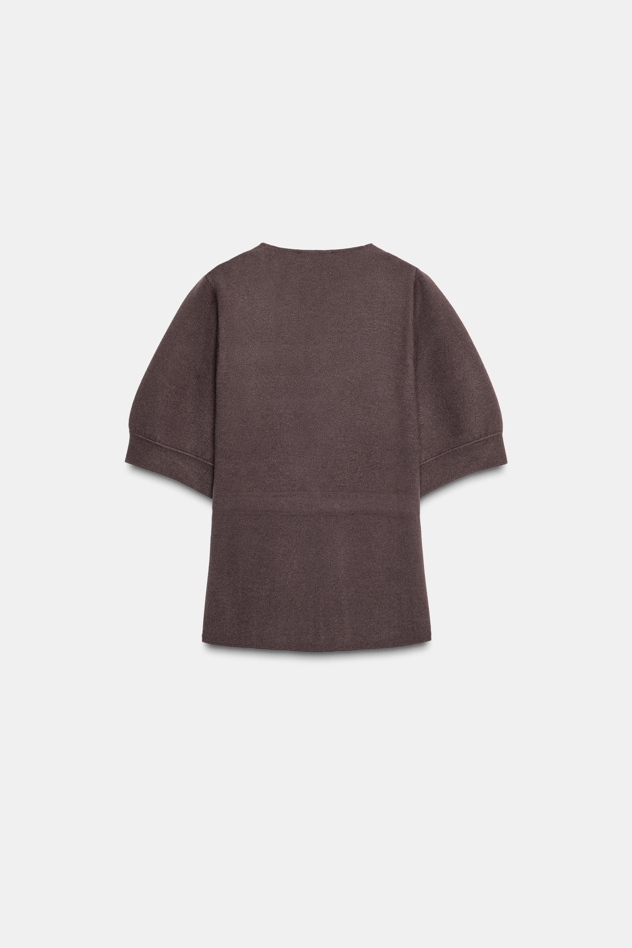 PUFF SLEEVE KNIT SWEATER