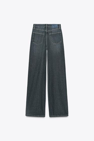 JEANS Z1975 STRAIGHT FIT HIGH-WAIST - Blue / Green by Zara