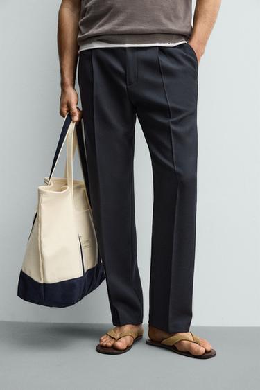 PANTALON REGULAR FIT 100% LAINE - Bleu de Zara - Image 4