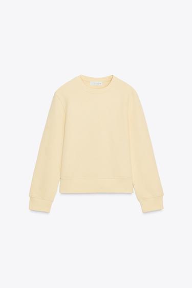 SWEAT BASIQUE EN COTON - Jaune de Zara