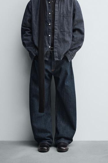 DŽÍNY BALLOON FIT - Indigo od Zara