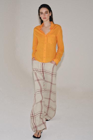 VL CRPPD SHRT 16 - Pumpkin by Zara