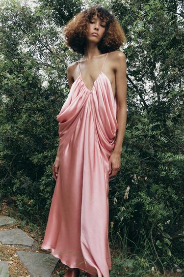 ROBE SATINÉE VOLUME ZW COLLECTION - Rose de Zara - Image 6